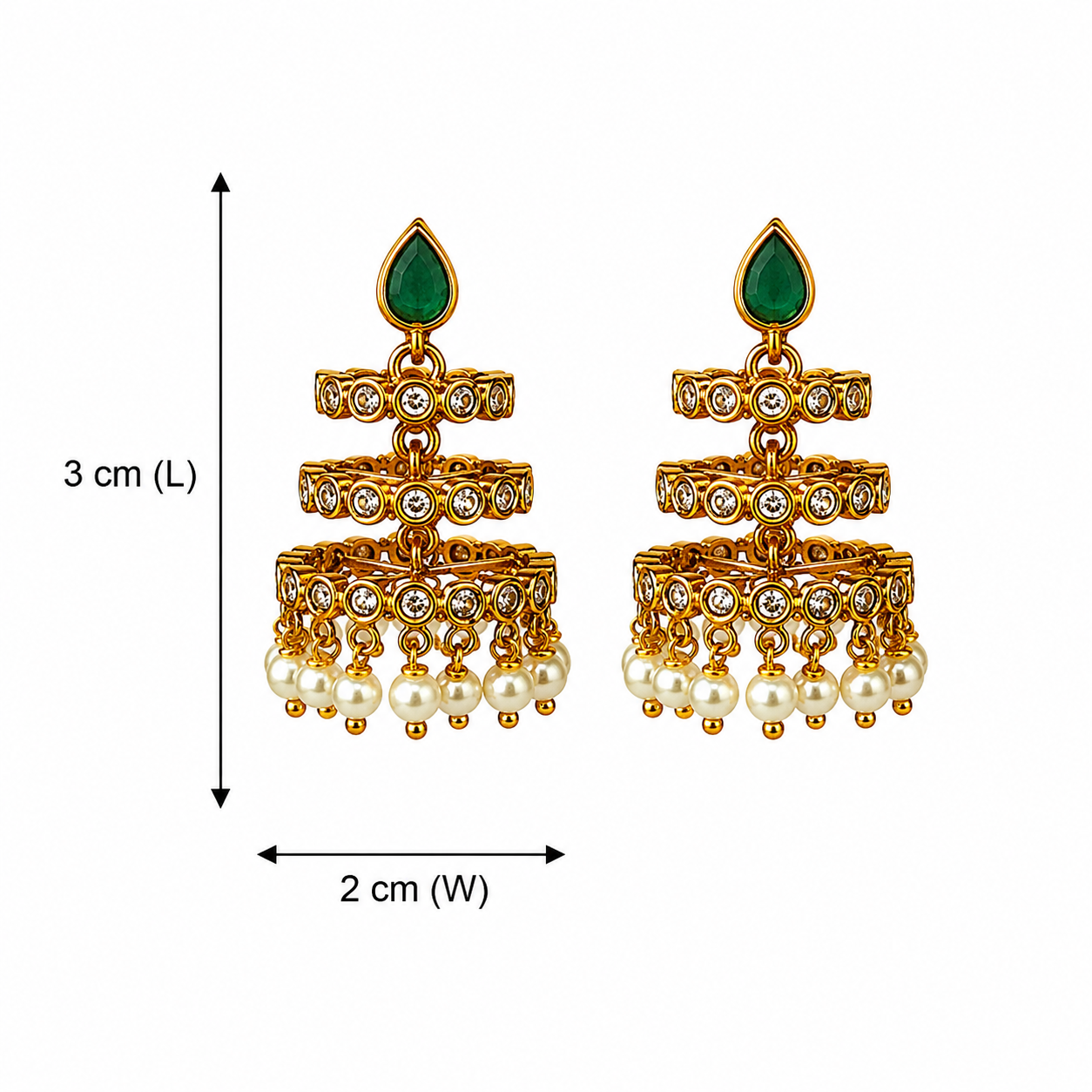 Ratnatora Jhumkas – Emerald