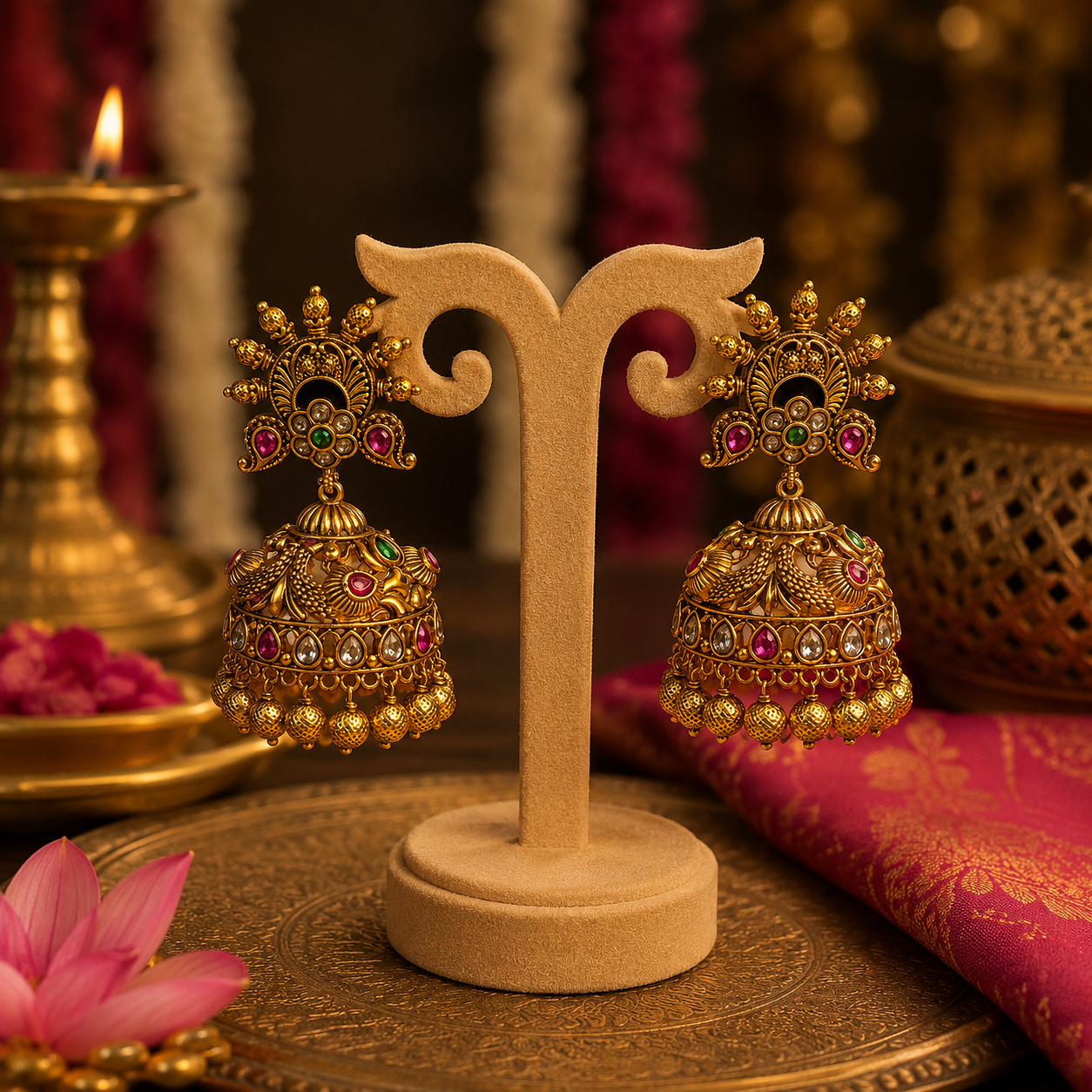 Surya Mayura Jhumkas