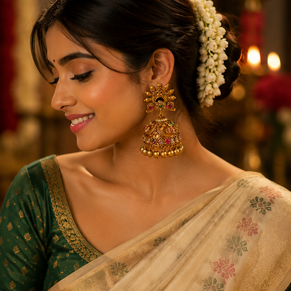Surya Mayura Jhumkas