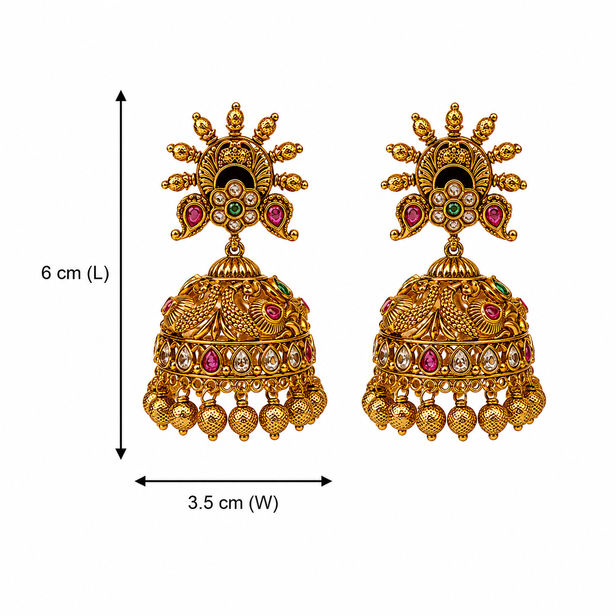 Surya Mayura Jhumkas