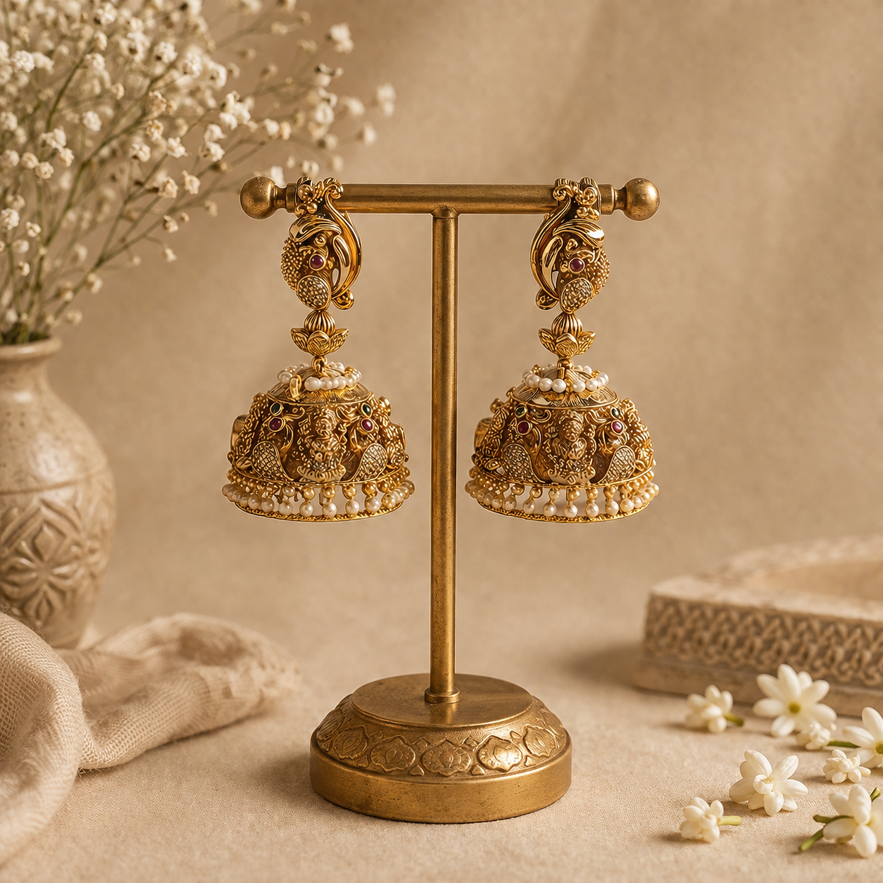 Varnika Mahalakshmi Jhumkas